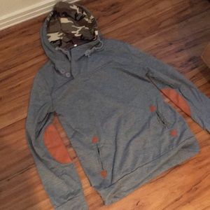 Grey tight fit hoodie